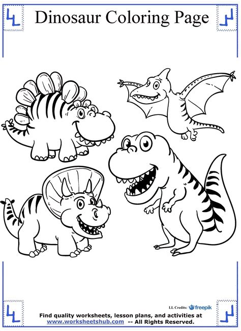 Cartoon Dinosaurs Coloring Page | Dinosaur coloring pages, Dinosaur ...