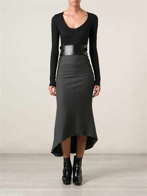 Haider Ackermann Fish Tail Skirt in Gray (grey) | Lyst