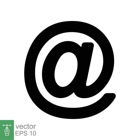 Arroba sign icon. Simple at sign design. Email address symbol concept ...