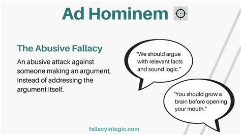 Ad Hominem Abusive (Personal Attack): Definition And Examples - Fallacy ...