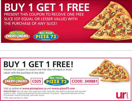 Pizza Pizza Coupons Canada: Buy One Slice Get One Free | Canadian ...