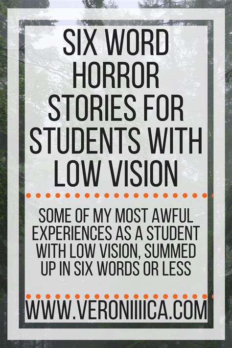 Six Word Horror Stories for Students with Low Vision | Perkins eLearning