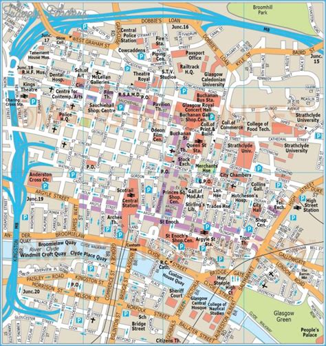 Map Of Glasgow City Centre - TravelsFinders.Com