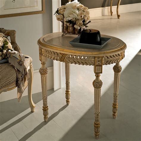 Luxury Italian Designer Oval Marble Side Table | Classic side table ...