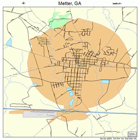 Metter Georgia Street Map 1351072