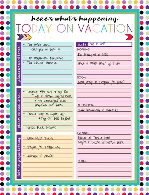 Free Printable Daily and Weekly Vacation Calendars | Vacation planner ...