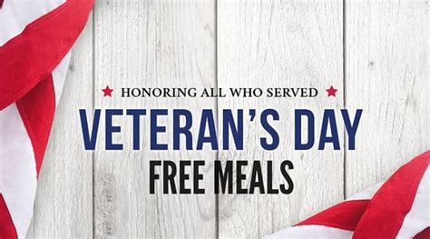 Veterans Day Free Meals 2019 | Military Discounts | Veterans day free ...