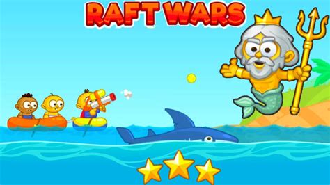 RAFT WARS MULTIPLAYER - 3 STARS (LEVEL 1-4) - ADVENTURE MODE (HD) - YouTube