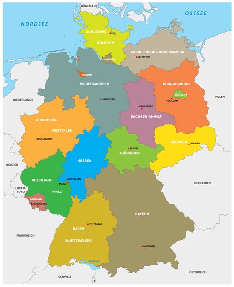 Deutschlandkarte Bunt Landkarte Deutschland Karte Deutschland | Images ...