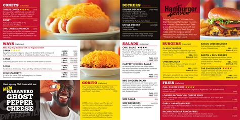 Gold Star Chili menu in Loveland, Ohio, USA