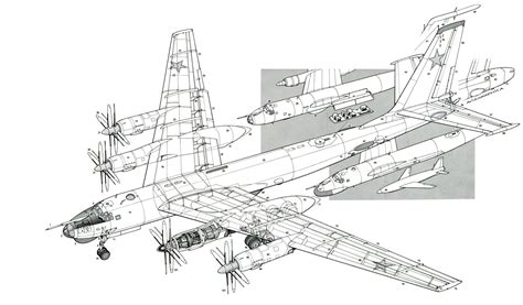 Tu-95 Bear Vers. | Aircraft art, Military aircraft, Technical illustration