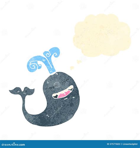 Retro cartoon happy whale stock vector. Illustration of funny - 37577603