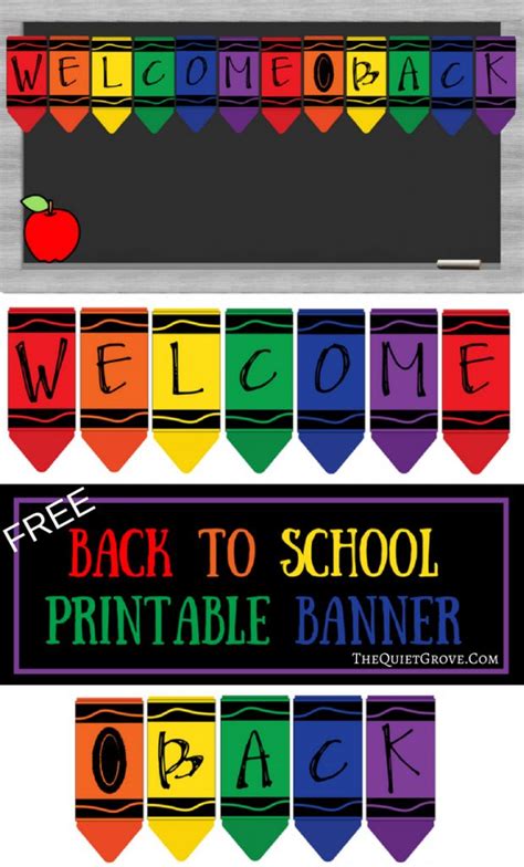 Free Printable 'Welcome Back' Crayon Banner | Back to school bulletin ...