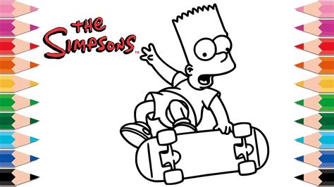 drawings of bart simpson on a skateboard - myjost