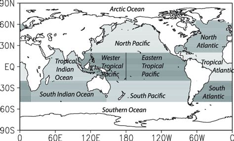 Map showing global ocean basins. | Download Scientific Diagram