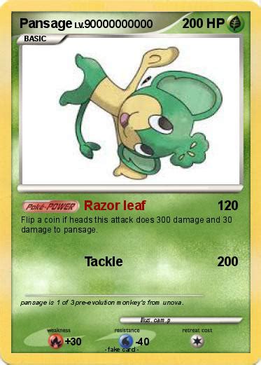 Pokémon Pansage 155 155 - Razor leaf - My Pokemon Card