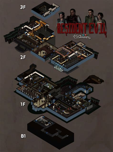 Resident Evil (2002) | Spencer Mansion (Isometric) by VGCartography on ...