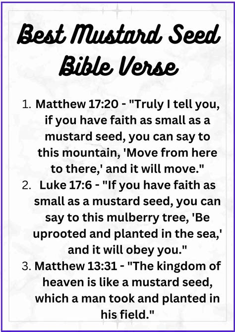 50+ Mustard Seed Bible Verses [You Should Know] - † ️️ Daily Blessings ...