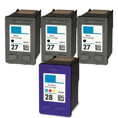 HP 27 & 28 Remanufactured Ink Cartridge 4-Pack | Inkjets.com