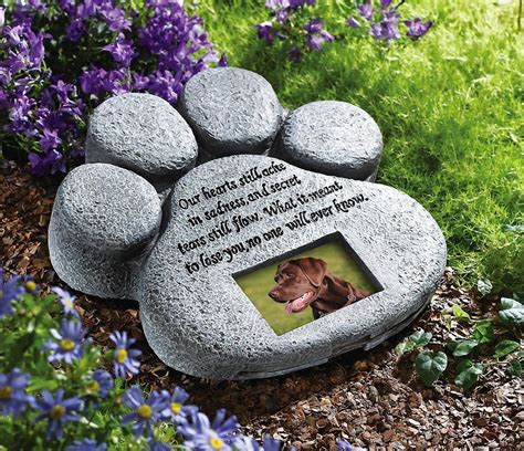 Pet Paw Print Dog Cat Memorial Garden Stone Resin 8 3/4" Yard Decor NEW ...