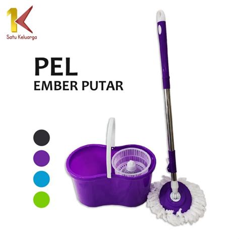 Satu Keluarga Alat Pel Lantai Dengan Ember C526 Kain Pel Spin Mop Alat ...