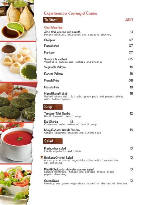 Bukhara restaurant menu