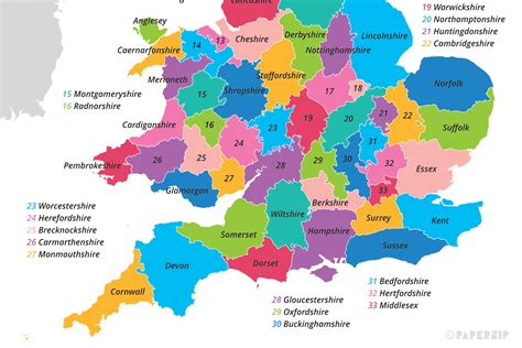 UK Counties Map Printable