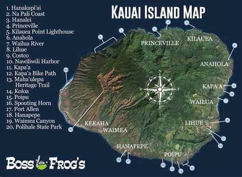 Kauai Island Map - Na Pali Coast, Hanapepe, Poipu, & More! | Kauai ...