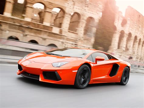 Orange Lamborghini Aventador coupe HD wallpaper | Wallpaper Flare