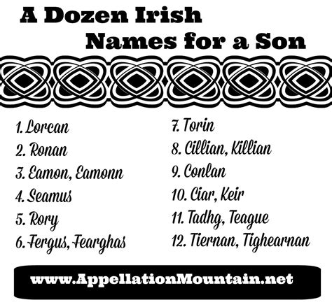 Name Help: Irish Names for Baby #4 - Appellation Mountain