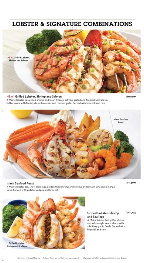 red lobster menu prices