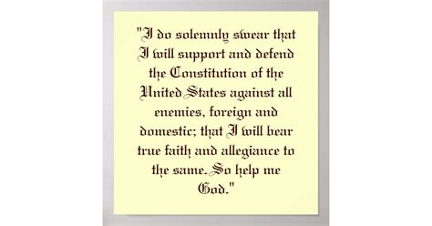 Oath of Enlistment Poster | Zazzle