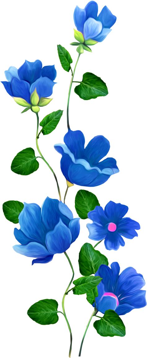 Blue Flower Corner Png, Transparent Png - Kindpng 171