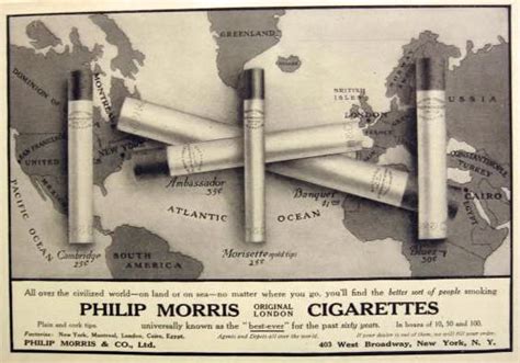 1912 Philip Morris Original London Cigarettes Ad, Vintage Cigarette ...