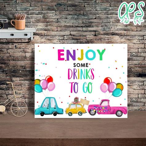 Printable Refreshments Sign Drinks To Go Instant Download ...