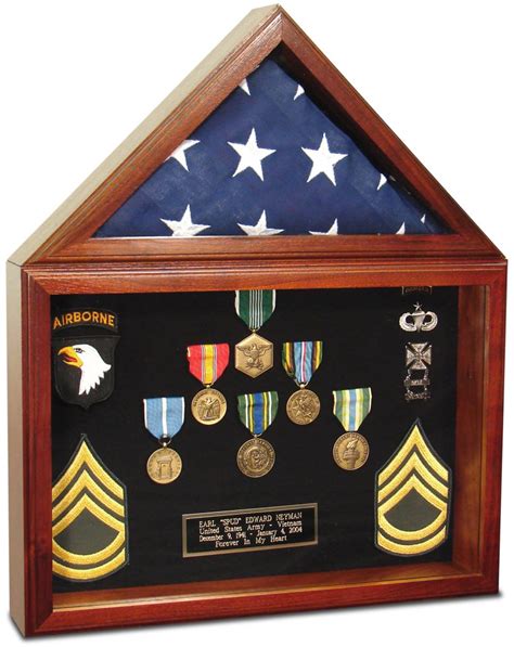 Flag and Certificate Display Case Flag Shadow Box for Medals USA Made