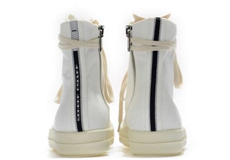 Rick Owens Canvas High Top Sneaker in White Cream