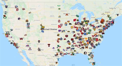 Map of NCAA Division 1 Schools | Richard Keroack