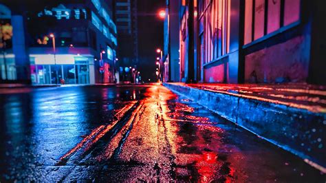 Download wallpaper 1920x1080 street, night, wet, neon, city full hd ...