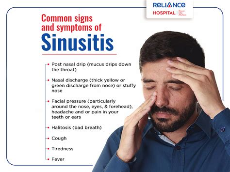 Common signs and symptoms of sinusitis