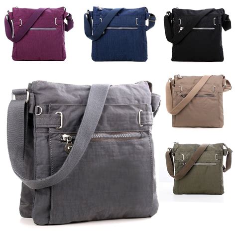 Women Large Cross Body Bag Washable Nylon Light Weight Ladies Shoulder ...