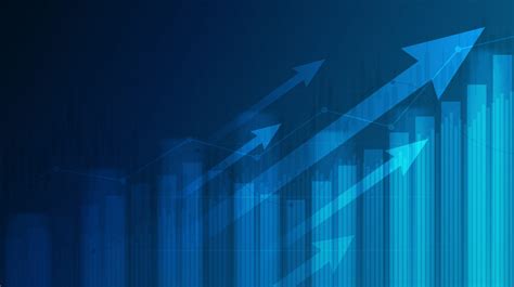 Abstract financial graph with uptrend line and arrows in stock market ...