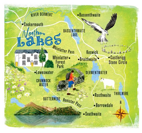 Bassenthwaite Lake, Illustrated Maps, Garden Inspired, Geography ...