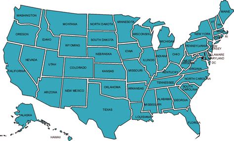 USA Map States Printable