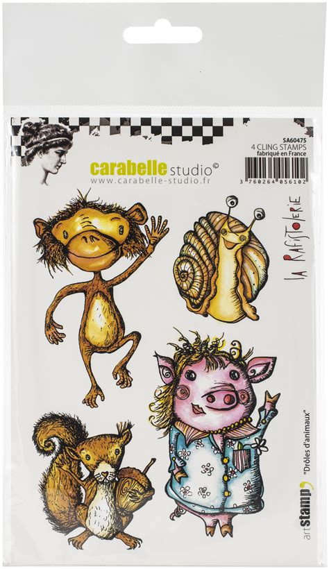 Carabelle Studio Cling Stamp A6 By La Rafistolerie-Funny Animals ...