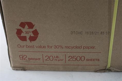 Staples 30% Recycled Copy Paper, 2500 Sheets | Property Room