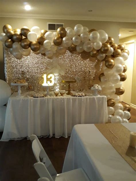 White and gold party #13thbirthdayparty #gatsbytheme | Gold birthday ...