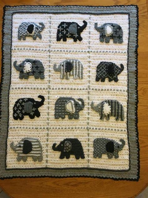 Elephant afghan My granddaughter would go crazy - she loves elephants ...