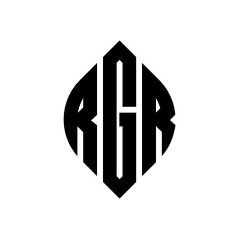 RGR circle letter logo design with circle and ellipse shape. RGR ...