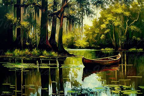 Out Boating, Louisiana Painting, Swamp, Marsh, Impressionism, Cajun Art ...